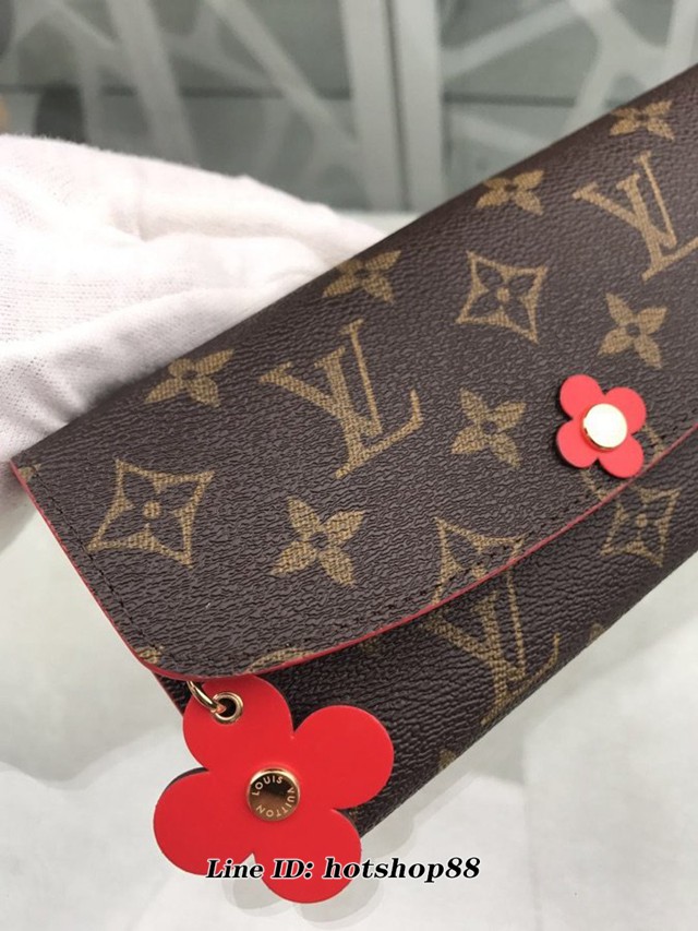 路易威登LV錢包 M62941梅花 LV專櫃新款老花翻蓋女士長錢包 Emilie錢夾 xxlv3101